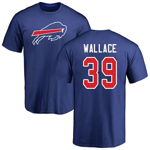 Men NFL Buffalo Bills #39 Levi Wallace Royal Blue Name and Number Logo T Shirt->buffalo bills->NFL Jersey